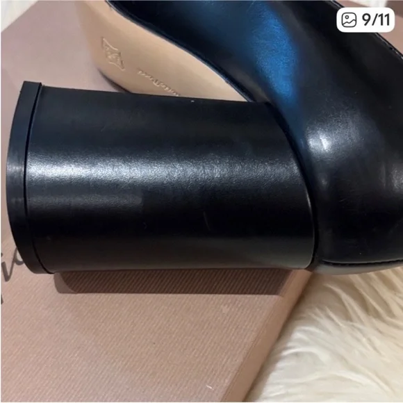 Gianvito Rossi Elegant Black Leather Block Heels Sz:37 - Picture 9 of 11